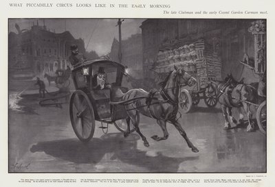Piccadilly Circus sabahın erken saatlerinde nasıl görünüyor (litho) by Joseph (after) Finnemore