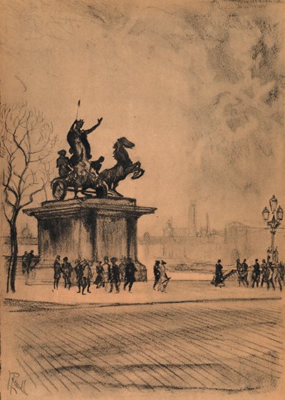 Boadicea, Westminster Köprüsü (taş) by Joseph (after) Pennell