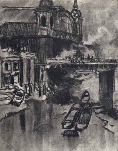 Cannon Street İstasyonu (lito) by Joseph (after) Pennell