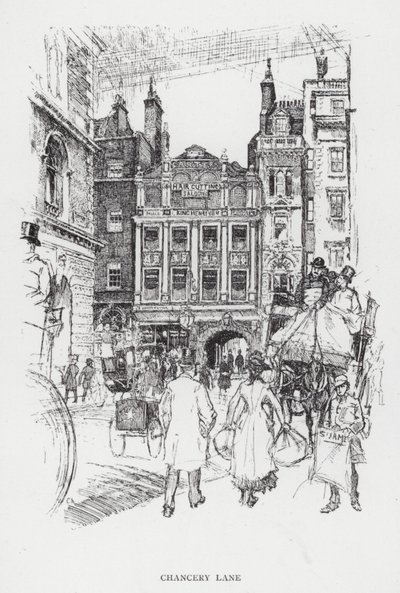 Chancery Lane (lito) by Joseph (after) Pennell