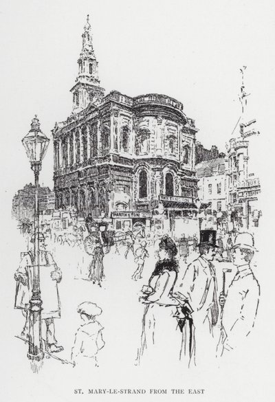 Doğudan Aziz Mary-le-Strand (lito) by Joseph (after) Pennell