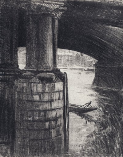 Blackfriars altında (lito) by Joseph (after) Pennell