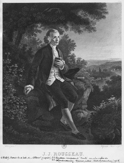 Jean-Jacques Rousseau, Hippolyte Huet tarafından kazınmış Montmorency vadisinde 