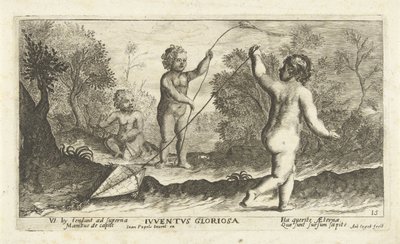 Uçurtma uçuran çocuklar Iuventus gloriosa (nesne üzerindeki başlık) by Joseph Antoine Cochet