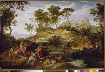 Thessalian Sheperds arasında Apollo. (tuval üzerine yağlıboya by Joseph Anton Koch