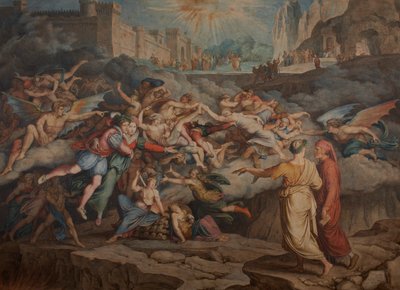 Cehennemin İkinci Çemberinde Dante ve Virgil, 1823. by Joseph Anton Koch