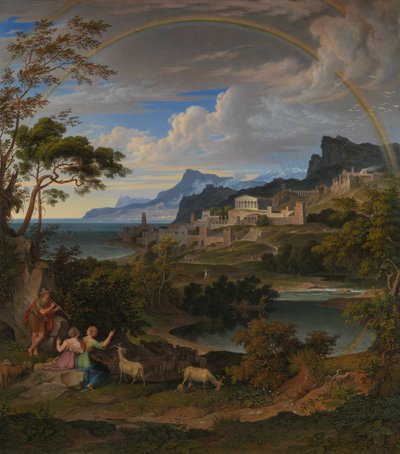 Gökkuşağı ile Kahramanca Manzara by Joseph Anton Koch