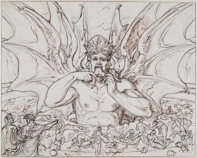 Lucifer cehennemin ortasında. Dante Alighieri