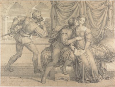 Paolo ve Francesca, Gianciotto Malatesta tarafından şaşırttı, 1809. by Joseph Anton Koch