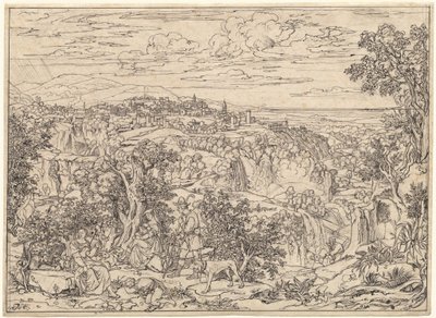 Çoban Aileleri ile Tivoli ve Şelaleler by Joseph Anton Koch