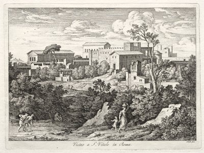 San Vitale, Roma'nın görünümü by Joseph Anton Koch