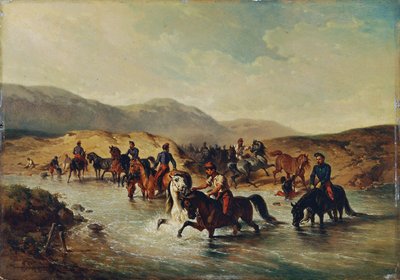 at havuzunda Fransız süvari by Joseph Anton Strassgschwandtner
