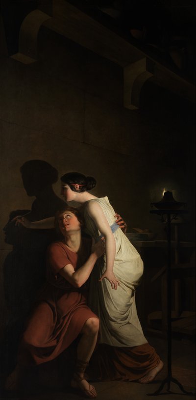 Çizim Sanatının Buluşu (tuval üzerine yağlıboya) by Joseph Benoît Suvée