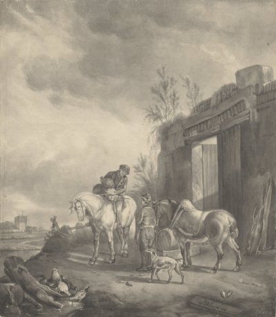 Harap bir binada iki atlı by Joseph Bles