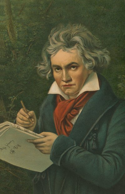 Ludwig van Beethoven (kromolitho) by Joseph Carl Stieler