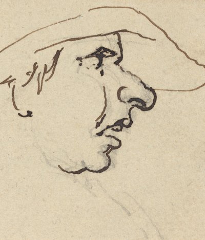 Büyük Burunlu Şapka Giyen Adamın Profili by Joseph Cartwright