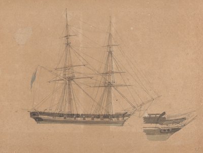 Tek İskelenin Yandan Görünümü ve Diğerinin Pruvası by Joseph Cartwright