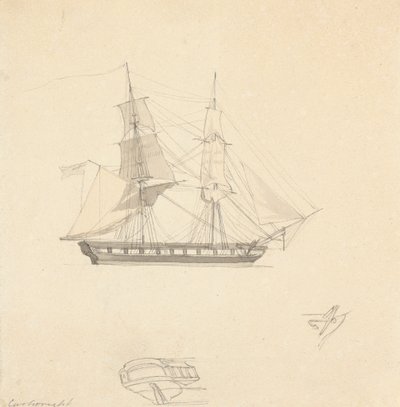 Tek Tugay; Ayrı Kıç ve Kauçuk Eskizleri by Joseph Cartwright