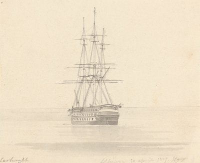 Tek Fırkateyn, Kıç İleri; Albion 20 Nisan 1817 by Joseph Cartwright