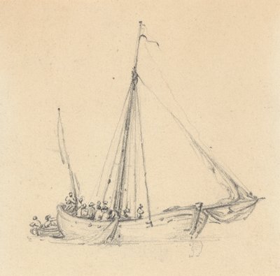 Tek Ketch, Öne Yay; Arkada Kayık by Joseph Cartwright