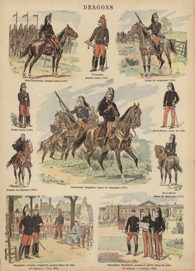 Fransız ordusunun ejderhaları (renkli taş) by Joseph Charles (after) Beuzon