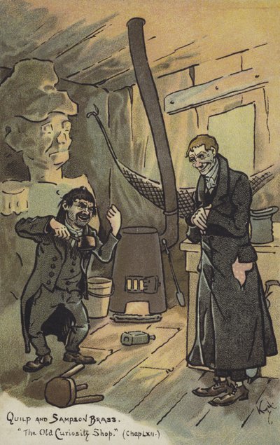 Quilp ve Sampson Brass, Eski Merak Dükkanı by Joseph Clayton Clarke