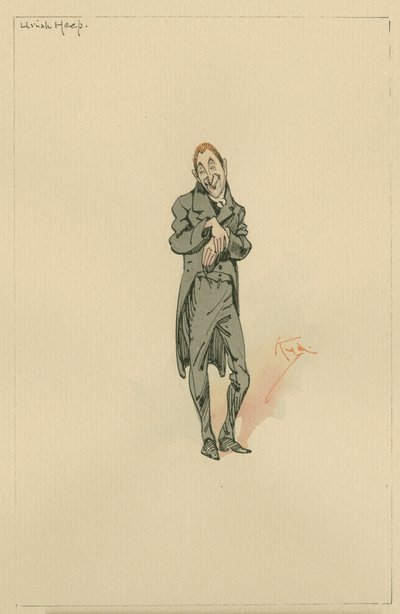 Uriah Heep, c.1920s (pen und ink with wc on paper) by Joseph Clayton Clarke