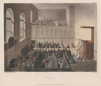 Newgate Şapeli, 1809., 1809. by Joseph Constantine Stadler