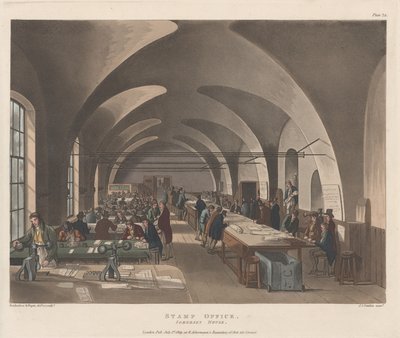 Pul Bürosu, Somerset House, 1 Temmuz 1809., 1 Temmuz 1809. by Joseph Constantine Stadler
