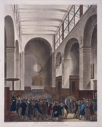 Borsa, Bartholomew Lane, Londra, 1809 by Joseph Constantine Stadler
