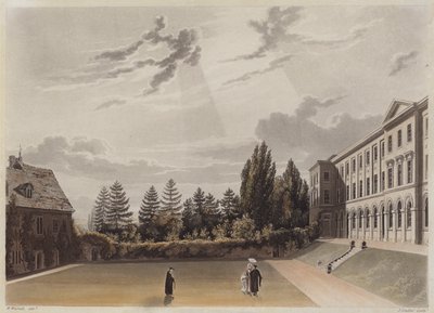 Worcester College, Oxford (aquatint) by Joseph Constantine Stadler