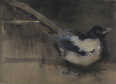 Saksağan (keten üzerine guaj) by Joseph Crawhall