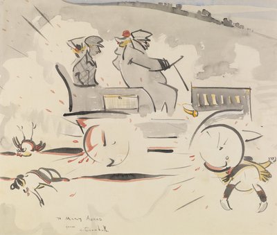 Road Hog (kağıt üzerinde yıkayın) by Joseph Crawhall