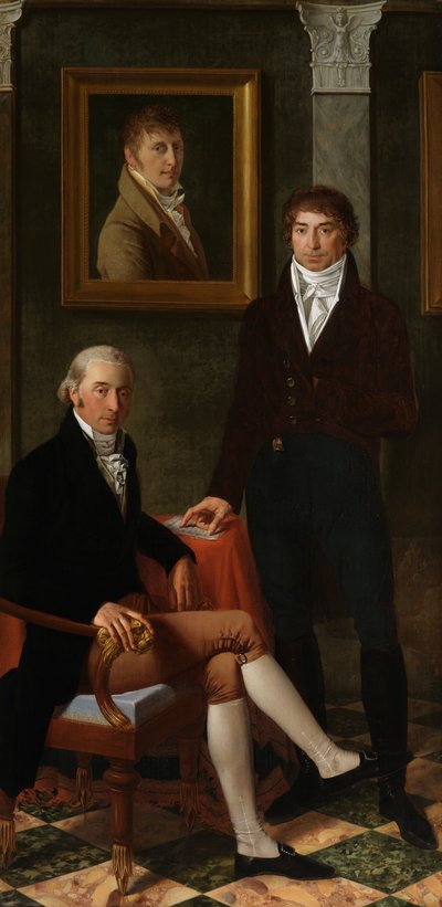 Sanatçılar François Wynckelman, François van der Donckt ve Joseph Odevaere'nin dostluk portresi (tuval üzerine yağlı boya) by Joseph Denis Odevaere
