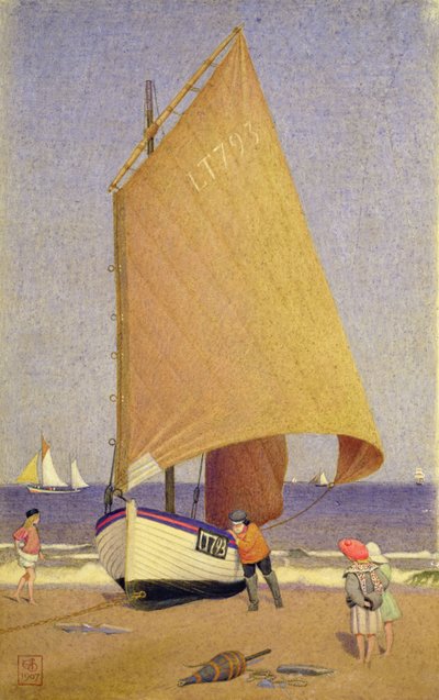Southwold, Tekneyi yetiştiren balıkçılar by Joseph Edward Southall
