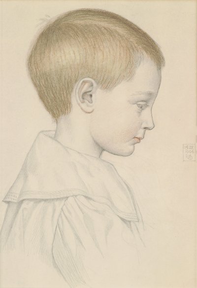 Bir Çocuğun Kafasının Kroki, 1906 (kağıt üzerinde kalem ve tuvalet) by Joseph Edward Southall