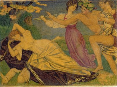 Bacchus ve Ariadne için çalışma, c.1912 (kart üzerinde kurşun kalem üzerinde wc) by Joseph Edward Southall