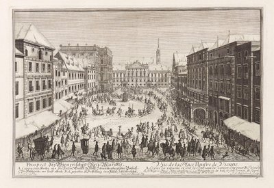 Viyana Neuer Markt Yeni Pazar, 1719. by Joseph Emanuel Fischer von Erlach