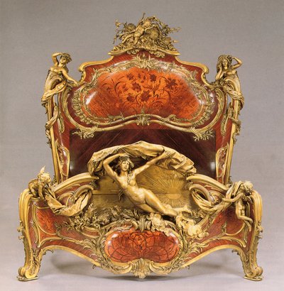 Louis XV tarzı ormolu monte lale ağacı, kral ağacı ve kakmacılık büyük aydınlatılmış desteler by Joseph Emmanuel Zwiener
