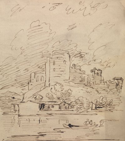 Nehrin Üzerinde Yuvarlak Kuleli Kale by Joseph Farington