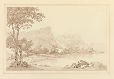 Lodore Rocks Falls yazlık uzakta by Joseph Farington