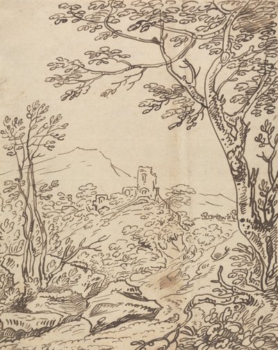 Ağaçlar ve Uzak Bir Kale by Joseph Farington