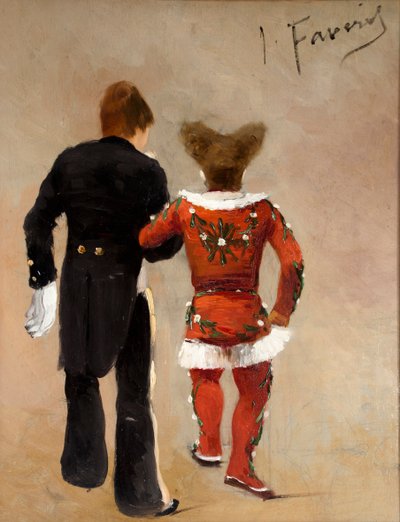 İki palyaço, yaklaşık 1885. by Joseph Faverot