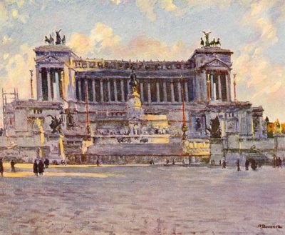Roma: Victor Emmanuel Anıtı (renkli lito) by Joseph Felix Bouchor