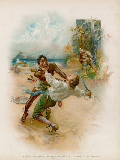 Robinson Crusoe için İllüstrasyon by Joseph Finnemore