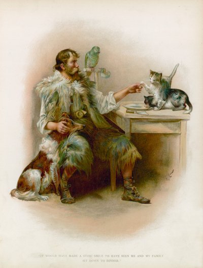 Robinson Crusoe için İllüstrasyon by Joseph Finnemore