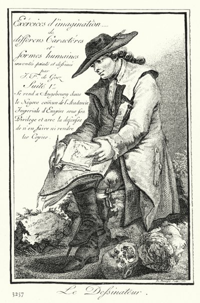 Karikatürist (gravür) by Joseph Franz von (after) Goez