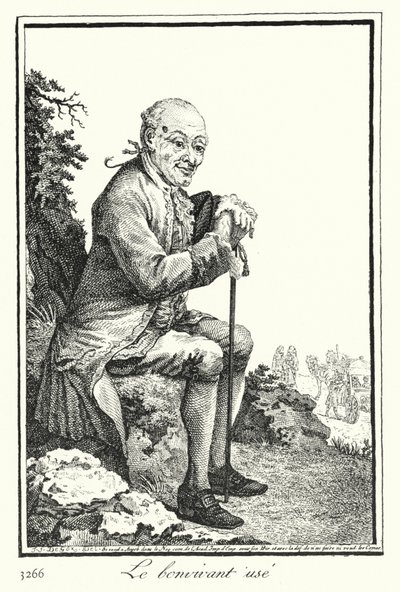 Yıpranmış Bon Viveur (gravür) by Joseph Franz von (after) Goez