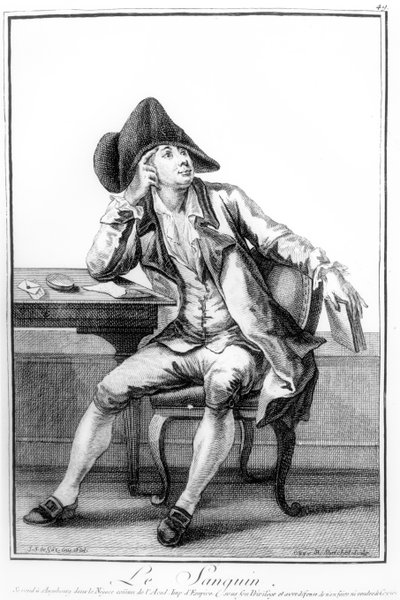 Sanguine, 'Exercices d'Imagination de Differens Characteres et Formes Humaines'den, R. Brichet tarafından oyulmuş, Augsburg'da yayınlanmış, 1783-84 by Joseph Franz von Goez