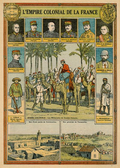 Fransız sömürge imparatorluğu, 19. yüzyılın sonları - 20. yüzyılın başları (renkli litho) by Joseph Girard